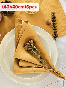 2/6/12pcs Spring/Summer Lightweight Solid Color Absorbent Cloth Napkins, Washable And Reusable, Suitable For Restaurant, Kitchen, Wedding, Banquet Decoration, Daily Home Decor - Multicolor - View 17