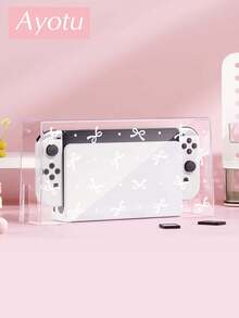 Ayotu 適用於 Switch/Switch OLED/Switch Lite 極簡蝴蝶結與波點圖案遊戲主機外殼及配件,套裝包含保護殼、收納袋、底座外殼、控制器保護套及多款配件可供選擇,返校禮物/生日禮物/週年禮物 - 查看 13