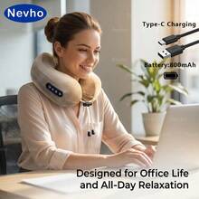 Nevho Electric Neck Massager, Skin-Friendly Breathable Memory Foam 3D Vibration U-Shaped Pillow, Adjustable & Portable Multifunctional Neck Support For Office, Home, And Travel - View 4