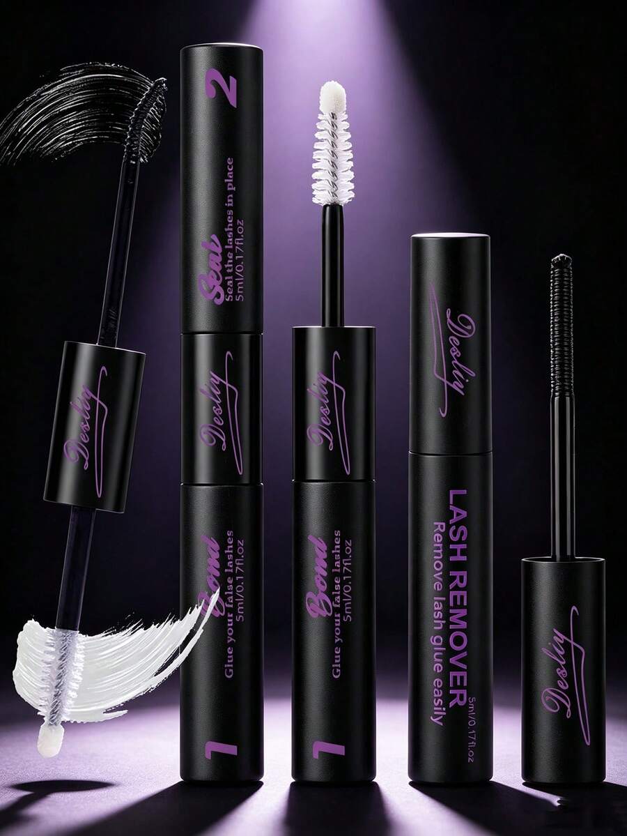 Desliy 2-In-1 Eyelash Glue & Sealer (Bonding & Sealing) Waterproof Strong Fast-Drying Long-Lasting Invisible, Suitable For DIY Eyelash Extensions/Beginner Eyelash Glue Eyelash Adhesive - Black - View 1