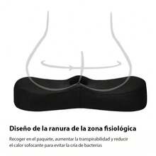 El cojín de algodón de memoria tiene un soporte ligero, suave y no es fácil de colapsar, diseño hueco y transpirable, y no hay deformación después del uso de rebote lento. - Negro - Ver 5