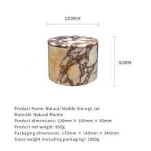 Marble Storage Jar Jewelry Organizer Makeup Tool Holder Aromatherapy Decor Bathroom Storage Canister Premium Atmosphere Decorative Item Vintage Style Ornament - View 6