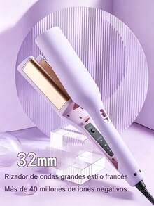 Rizadores compactos, tenacillas y pinzas para el cabello, con recubrimiento de turmalina; cómodas herramientas para peinar que permiten crear ondas suaves, rizos naturales y peinados con ondas elegantes; liberan iones negativos para lograr un peinado estilo sirena; moldeador giratorio multifuncional - Tipo de Enchufe A USA (110-127V) - Ver 12