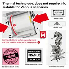 Marklife P50 White Thermal Label Maker, Inkless Printer, Portable Wireless Label Printer For Barcode, QR Code, Jewelry, Retail Clothing Tag, Labeling, Home, Office, Compatible With Phone Android, IOS, With 1 Roll Sticker - Multicolor - View 6