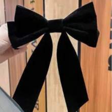 1pc Large Velvet Bow Hair Clip, Large Satin Ribbon Hair Accessory, Korean Style Women's Hair Decoration, Cute Back Hair Ornament, Suitable For Daily Wear And Party - Multicolor - View 4