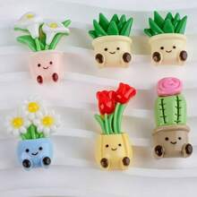 30/20/5pcs Mini Potted Plant Flower Refrigerator Magnets, Cute Decorative Magnets, Personalized Fridge Magnets, Suitable For Kitchen, Office, Whiteboard, Storage Cabinet, Cupboard And Dishwasher, Kitchen Decor, Home Decor, Christmas, Halloween Gifts - one-size - View 11