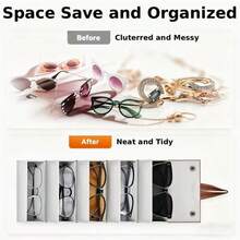 1pc Foldable, Multi-Specification, Large Capacity Vintage Creative PU Leather Glasses Case, 2/3/4/5/6 Slots, Portable Travel Glasses Case, Foldable Design, Non-Washable. Features: No Printing, No Burrs, Handbag Accessory, Home Storage, Aesthetic And Neat, Best Choice For Gift - Pink - View 4