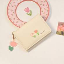 Tulip Cute Short Coin Purse - White - View 3