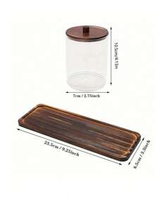 3pcs Transparent Plastic Round Cotton Swab Storage Box (With Tray) / 1pc Modern Portable Desktop Storage Box (For Home Use) - Multicolor - View 4