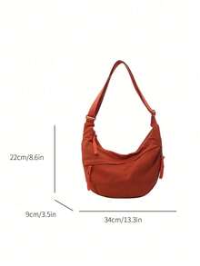 1PC Minimalist Women Hobo Bag, Soft Crescent Underarm Purse W/ Adjustable Strap, Light Crossbody Tote For Daily Commute Shopping Travel, Holiday Gift - Multicolor - View 5