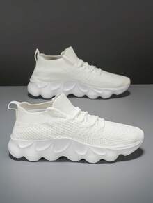 LT4511 Men's Casual Slip-On Fashion Sock Sneakers Sports Shoes - 4507 White - View 5