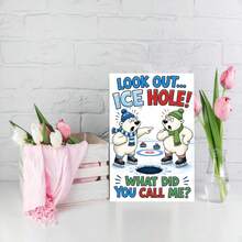 1Pc Fun Pun Ice Cave Polar Bear Greeting Card, Hilarious Winter Themed Holiday Greeting Card, Suitable For Friends, Family, Colleagues, Ideal Choice For Christmas, Winter Parties And Holiday Celebrations - View 6