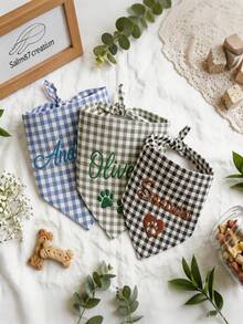 Personalized Custom Embroidered Dog Bandana: Paw Print Memorial Scarf, Pet Drool Bib, Personalized Pet Collar Accessory, Pet Decoration, Dog Lover Keepsake - Multicolor - View 5
