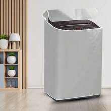 Gray Pulse-Type Washing Machine Cover, Foldable For Storage, Suitable For Most Top-Loading Washing Machines, Ideal For Appliance Protection On Balconies/Outdoors/Laundry Rooms. - Multicolor - View 8