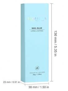 TOMICCA 1pc 30g Solid Nail Glue UV Cured Acrylic Nail Adhesive, Super Strong Adhesion, Suitable For Press-On Nails And False Nails, Anti-Yellowing, Non-Curling, DIY Home Salon Use - Clear - View 10