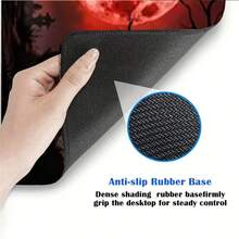 1pc Red Swordsman Large Gaming Mouse Pad, Black Silhouette Extended Desk Mat, Office Desk Accessory Non-Slip Computer Pad, Rubber Base Laptop Keyboard Pad, Durable Spill-Proof For Home Office Gaming - View 5