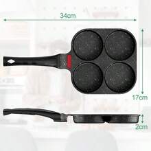 Traxenta Padella per Pancake, Padella per Pancake e Omelette a 4 Fori con Manico Rimovibile, per Colazione Uova al Tegamino, Compatibile con Gas e Induzione, Grigia, Antiaderente in Alluminio - Visualizzare 10