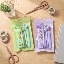 1/2 Set 7/14pcs New 7-In-1 Stationery Set, Includes Highlighter And Eraser Multifunctional Supplies, Suitable For Home Office And Work Use - A - View 3