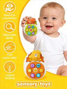 Mainan Sensori Whack-A-Mole Telur Dinosaurus, Permainan Genggam Bayi Kartun Lucu Berwarna-warni - MultiWarna - View 4