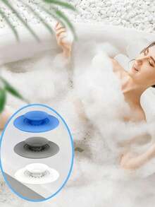 1pc Universal 2-In-1 Kitchen Sink Drain Stopper With Silicone Filter, Sink Protector, Kitchen/Bathroom Accessory, Suitable For Laundry Room, Sink, Washbasin, Anti-Clogging Pop-Up Drain Stopper, Suitable For Bathtub, Shower And Sink, Hair Catcher, Christmas/Halloween Gift - Multicolor - View 3