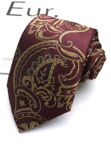 1pc Paisley Pattern Unisex Hand-Tied Necktie, Suitable For Casual, Streetwear, Daily, Party, Gift - Multicolor - View 6