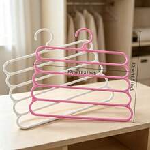 3pcs/Set Multi-Functional 5-Layer Pants Hanger - Durable Plastic Multi-Layer Closet Storage Rack, Suitable For Clothes, Shirts, Etc. - Multi-Color, Clothing Organization Storage Rack For Pants And Scarves, Non-Slip Space-Saving Closet Organizer, Multi-Layer Scarf And Tie Rack, Portable Closet Clothing Storage Rack, Perfect Hanger For 365 Days Use - Multicolor - View 3