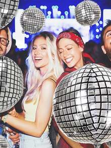1/5/10 22-Inch Disco Balloons, 4D Spherical Mirrored Metal Balloons, Mixed Sizes, Disco Laser Foil Balloons, Metallic Disco-Themed Party Decorations, Birthday Party Decorations, Wedding Decorations, Christmas Decorations. - Multicolor - View 8