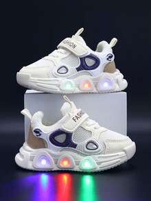 1 Pair Boys' Sports Shoes, Autumn Children's Running Shoes, Versatile Toddler Shoes, - White - View 1