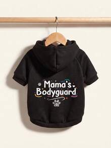 LUCKIE PAL 1pc Mama's.Bodyguard Slogan Print Pet Sweatshirt, Anti-Flea, Reduce Shedding, Thermal Insulation, Breathable, Suitable For Cats And Dogs, Indoor And Outdoor - Multicolor - View 2