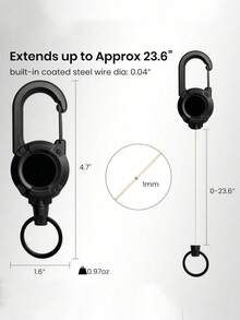 3pcs/Set Multitool Phone Lanyard With Lock Buckle Anti-Theft Anti-Loss Heavy Duty Retractable Keychain Suitable For Outdoor Travel Hiking Outdoor Hiking Thickened Backpack Wire Rope Expansion Buckle Camping Travel Essentials Bag Carabiner Keychain - Multicolor - View 11
