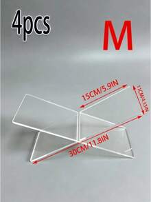 1pc X-Shaped Transparent Acrylic Bookshelf, Reading Book Stand, Music Album & Book Display Rack, Suitable For Library Reading And Book Storage, Cookbook, Music Album And Various Books, Kitchen Countertop Decorative Bookshelf - Transparent - View 14