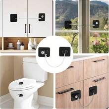 1 Set Refrigerator Chain Lock, Cold-Resistant Lock, Safety Cabinet Lock, Suitable For Kitchen, Openable Furniture, Sliding Cabinets, Drawers And Toilet Lids - One Size - View 3