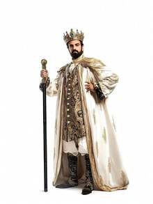Halloween Costume Prop, 81cm Vintage Gold Egyptian Pharaoh Scepter, King Staff, Wizard Magic Wand, Suitable For Jazz Dance, Cosplay And Costume Party (Adjustable Length, Fits All Ages) - Multicolor - View 6