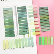 5pcs/Pack Index Tabs Labels PET Semi-Transparent Green Series Sticky Notes Marker Tabs Student Textbook Record Tabs Reading Notebook Message Tabs School Supplies Back To School Supplies Ultra-Thin Index Tabs - one-size - View 6