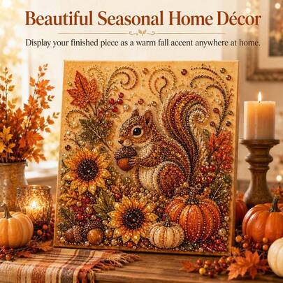 Autumn Harvest-Themed Pearl And Diamond Art Kit – Pearl And Diamond Dot Decor – Suitable For Adults And Beginners – Indoor Wall Art For Home Decoration