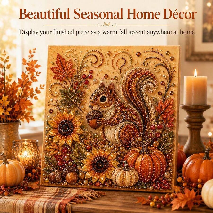 Autumn Harvest-Themed Pearl And Diamond Art Kit – Pearl And Diamond Dot Decor – Suitable For Adults And Beginners – Indoor Wall Art For Home Decoration - A - View 1