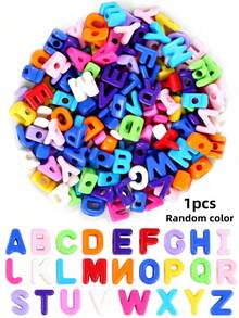 50-200pcs Colorful Acrylic Large Hole Letter Beads, Random Mixed Color Loose Beads For Handmade Jewelry, Phone Chain, Keychain Decoration - Multicolor - View 12