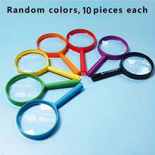 [10pcs Magnifying Glass] 10pcs Durable Portable Colorful Plastic Handheld Magnifying Glass, Suitable For Science Experiments, Outdoor Exploration And Educational Activities - A - View 10