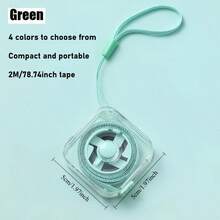 1PC-2m/6ft Cute Mini Soft Tape Measure, Portable Retractable Locking Mechanism And Clear Cm/Inch Scale - Suitable For Tailoring, Home, Waist, Chest, Height Measurement - Durable Easy To Store, Wipeable Transparent Shell And Hanging Ring - Tape Measure - View 8