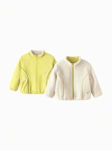 Balabala Reversible Kids Coat Versatile Double‑Sided Autumn Outer Top For Baby Boys & Girls - Yellow Green - View 1