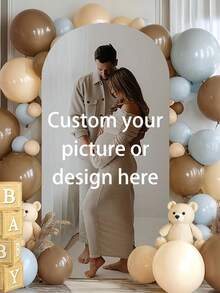 1pc Customizable Arch Backdrop Cover, Suitable For Baby Shower Balloon Arch, Wedding, Graduation Ceremony And Birthday Celebration, Supports Photo Customization - Multicolor - View 8