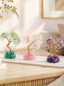 1PC Healing Natural Crystals Stones Money Tree Home Office Desk Living Room Feng Shui Decoration For Luck Home Decor Resin Base K001 - Decoration - View 6
