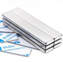 Batang Magnet Neodymium Kuat 50x10x3mm, Strip Magnetik Tahan Lama dari Logam Tanah Jarang dengan Perekat Dua Sisi, Magnet Persegi Panjang Logam yang Kuat untuk Pintu, Kulkas, Kantor, Dapur - 50X10X3mm-Perak - View 6