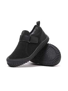 Toddler Round Toe Solid Color Patchwork Warm Baby Shoes, Simple Design For Autumn/Winter, Suitable For Daily Casual Wear, Outings And Home - Black - View 4