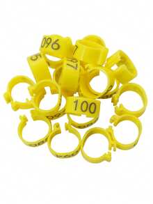 100pcs Inner Diameter 1.6cm Red Yellow Chicken Foot Rings With Numbers 001-100 Plastic Label Clasp Leg Bands Ring For Poultry Farm Chickens Ducks Geese Identification Marking Tags Tool Accessories - As Picture - View 11