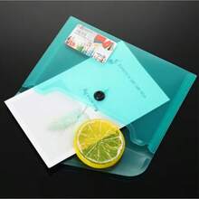 5/10 Pcs A4/A5/A6/A7 Clear Poly Envelopes With Snap Button, Transparent PP Document Storage Bags, Assorted Colors File Folders For School Office Organization - Sets - View 2