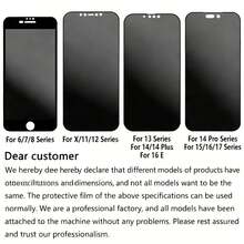 CASECOPS 3片裝隱私磨砂陶瓷螢幕保護貼，相容 iPhone 17 Pro Max，防偷窺陶瓷膜，全螢幕覆蓋，適用於 iPhone 17 Pro Max/17 Air/17/16E/16 Pro Max/16 Pro/16 Plus/16/15 Pro Max/14 Pro/13 Mini/12/11/X 系列，觸感細膩滑順如絲，耐刮防油，提供有效隱私保護，耐用時尚手機配件 - 3片 - 查看 9