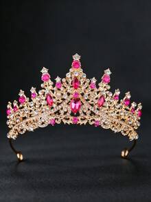 Handmade Luxury Baroque Style Rhinestone Bridal Crown Headband, Multi-Color Women's Hair Accessory, Suitable For Formal Wedding, Bachelorette Party, Evening Gala - Multicolor - View 10