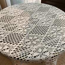 Vintage Crochet Lace Round Tablecloth, Hollow Knit Dust Cover, Suitable For Bedside Table, TV, Refrigerator, Washing Machine, Dining Table, Coffee Table, Small Home Appliances - Multicolor - View 6