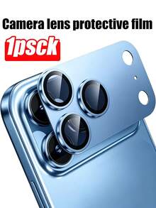 金屬邊框強化玻璃相機鏡頭保護蓋，適用於 iPhone 17 Pro/17 Pro Max/18 Pro/18 Pro Max/ (1入)，[霧面] [強黏性] 金屬邊框強化玻璃相機鏡頭蓋－深藍色 - 深藍色 - 查看 10